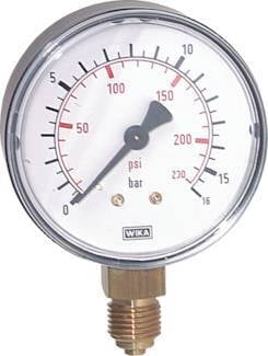 MS 1644 / Manometer senkrecht (KU/Ms), 40mm, 0 - 16 bar,1/4"